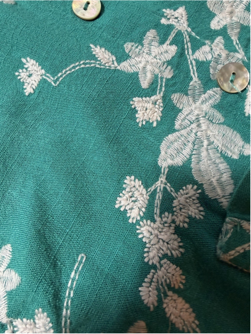 Soft Surroundings Women's Floral Embroidered Blouse Colorful Boho, Long Sleeve - Picture 6 of 15
